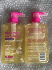 2xB.Tan Glow Your Own Way Shimmer Hyaluronic Acid Clear Self Tan Gel 16 oz 473mL