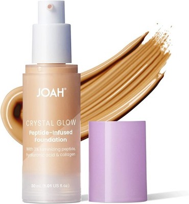 JOAH Crystal Glow Peptide-Infused Foundation, 2-in-1 Korean Make-up Light Warm