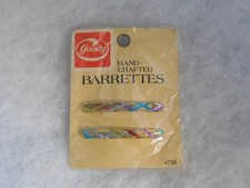 RETRO GOODY BARRETTES 736 HAND CRAFTED COLORFUL TWISTS