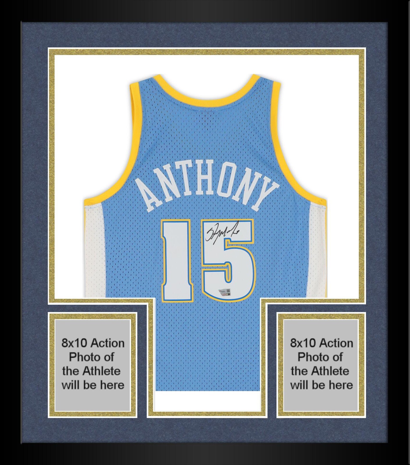 Carmelo Anthony Autographed Signed Denver Nuggets Framed Nuggets Mitchell & Ness 2003-2004 Swingman Jersey 