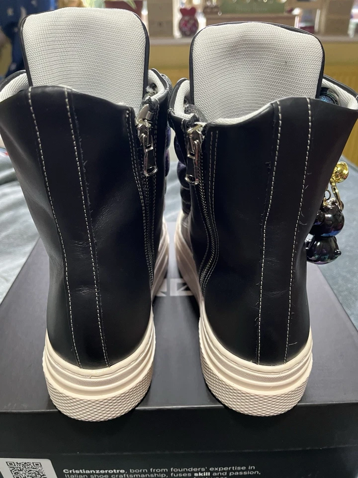 Botas altas Extreme Laces arco iris oscuro Reino Unido 7/40 unisex Cristianzerotre Italia - Imagen 4 de 4