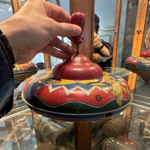 Ohio Art Vintage Tin Spinning Tops Colorful Lithograph Design #149 #120