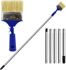 4 Inch Paint Brush with Extended Detachable Pole, Bristle Brush for Surface Clea