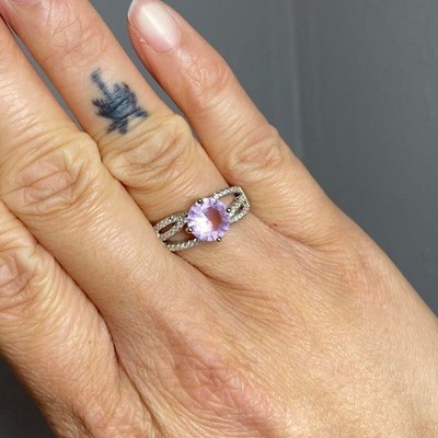 Rosa Topas 925 verstellbar Sterling Silber Ring feminin ätherisch minimalistisch