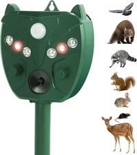 Solar-Powered 6-LED Repellers (2PCS) - Animal Deterrent for Garden & Yard