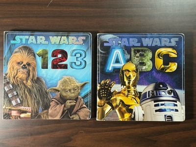 Star Wars 123 ABC Counting Board Book Lot Chewbacca Yoda Children's Picture Used