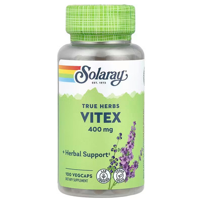 Solaray, Vitex, 400 mg, 100 Vegan Caps - Vitex Angus-Castus - Non GMO