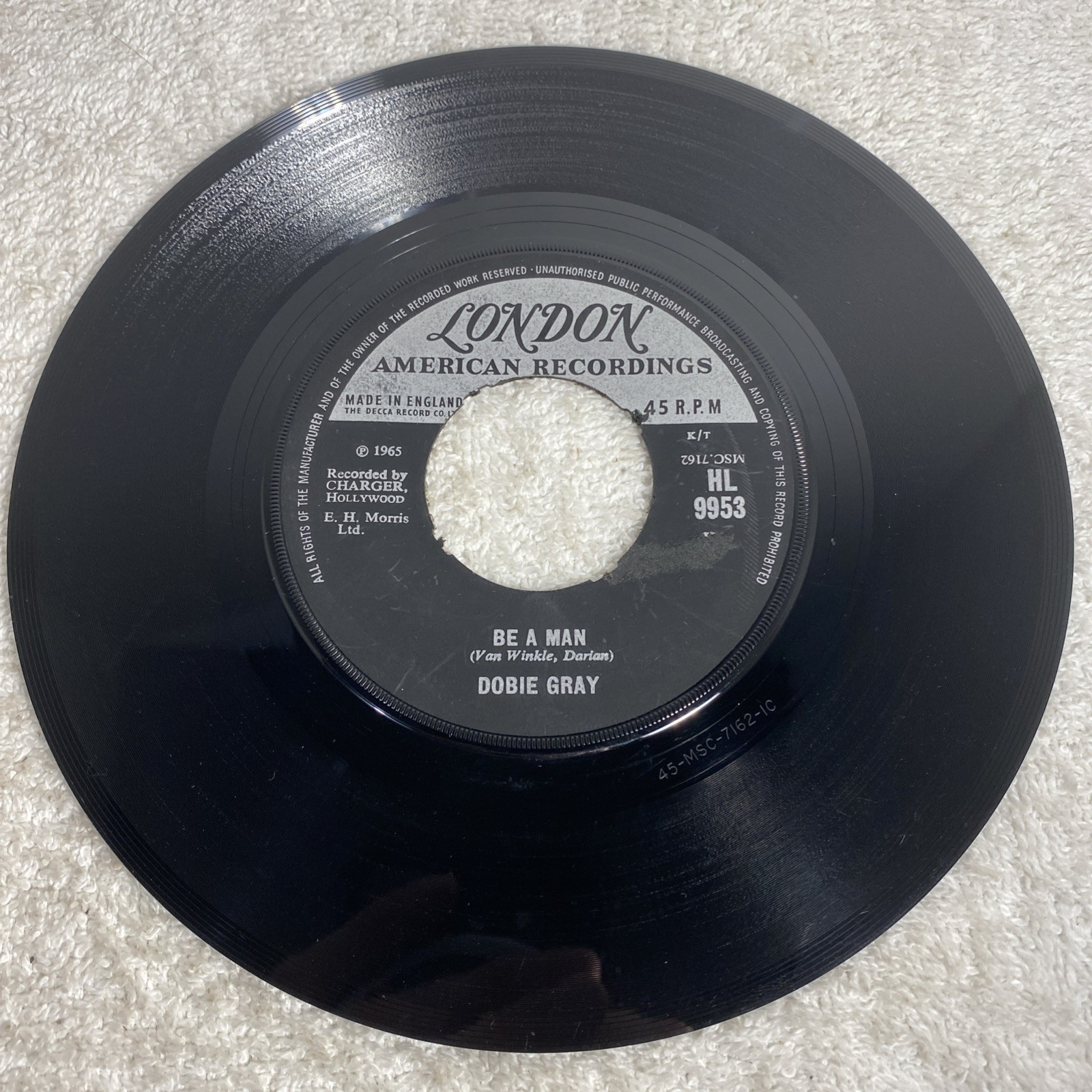 DOBIE GRAY THE "IN" CROWD / BE A MAN 45 RPM RECORD 1965 UK Import VG Funk Soul