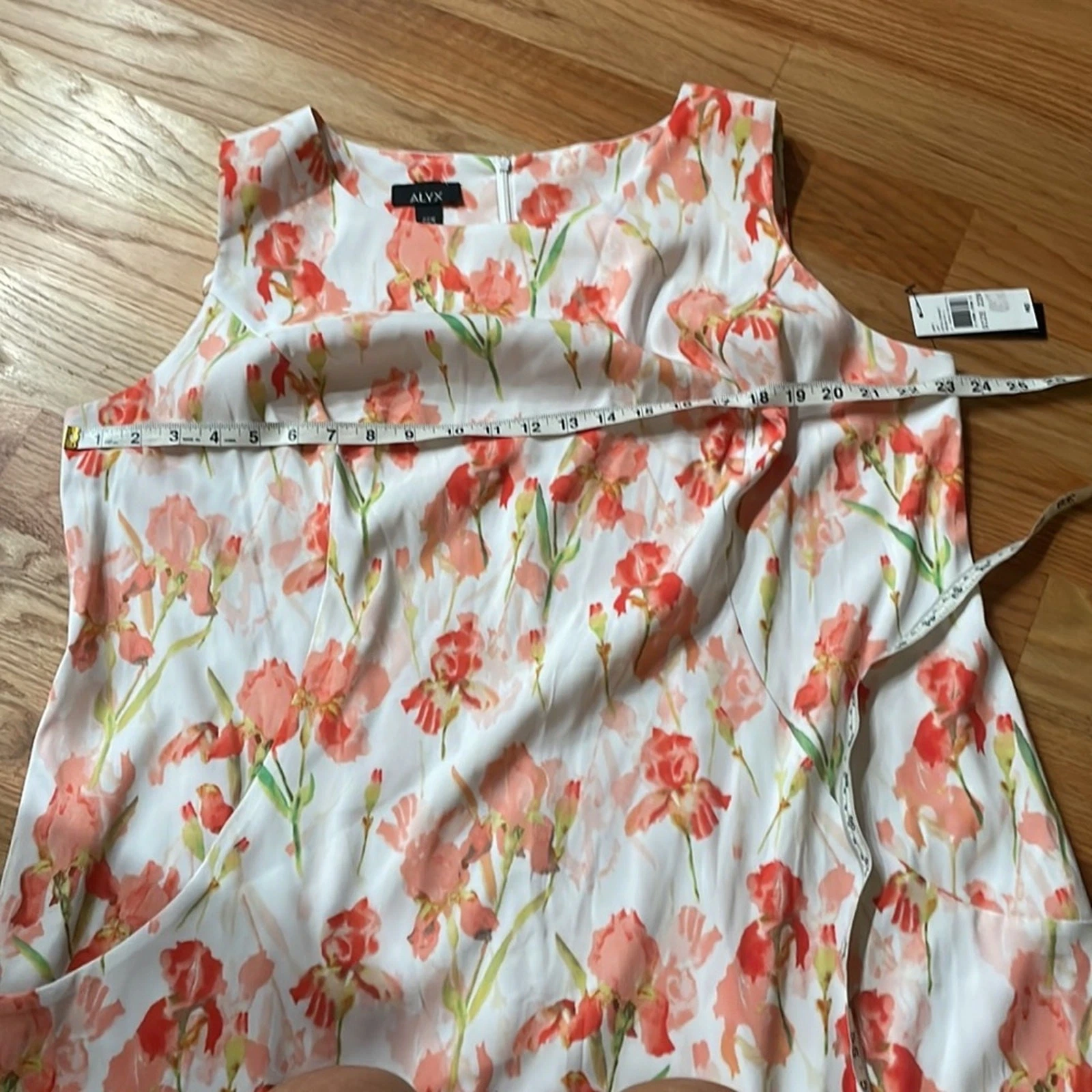 Abito tubino smanicato floreale Alyx taglia 22W nuovo con etichette