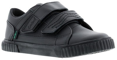 Kickers Schuhe jüngere Jungen Tovni Twin Flex Kleinkind Leder Klettverschluss schwarz UK