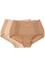 Rhonda Shear Women's 3-pack Mesh Insert Brief Sienna/Pink Beige/Beige