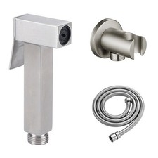 Stainless Steel Muslim Shower Toilet Washer Spray Bidet Brushed Brass Holder Set