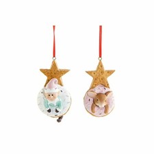 Decoración Colgante DKD Home Decor Navidad Resina [2 pcs] [5.5 x 5 x 9 cm]