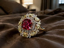 IGL Certified 4.50 Ct Natural Ruby & Diamond ...
