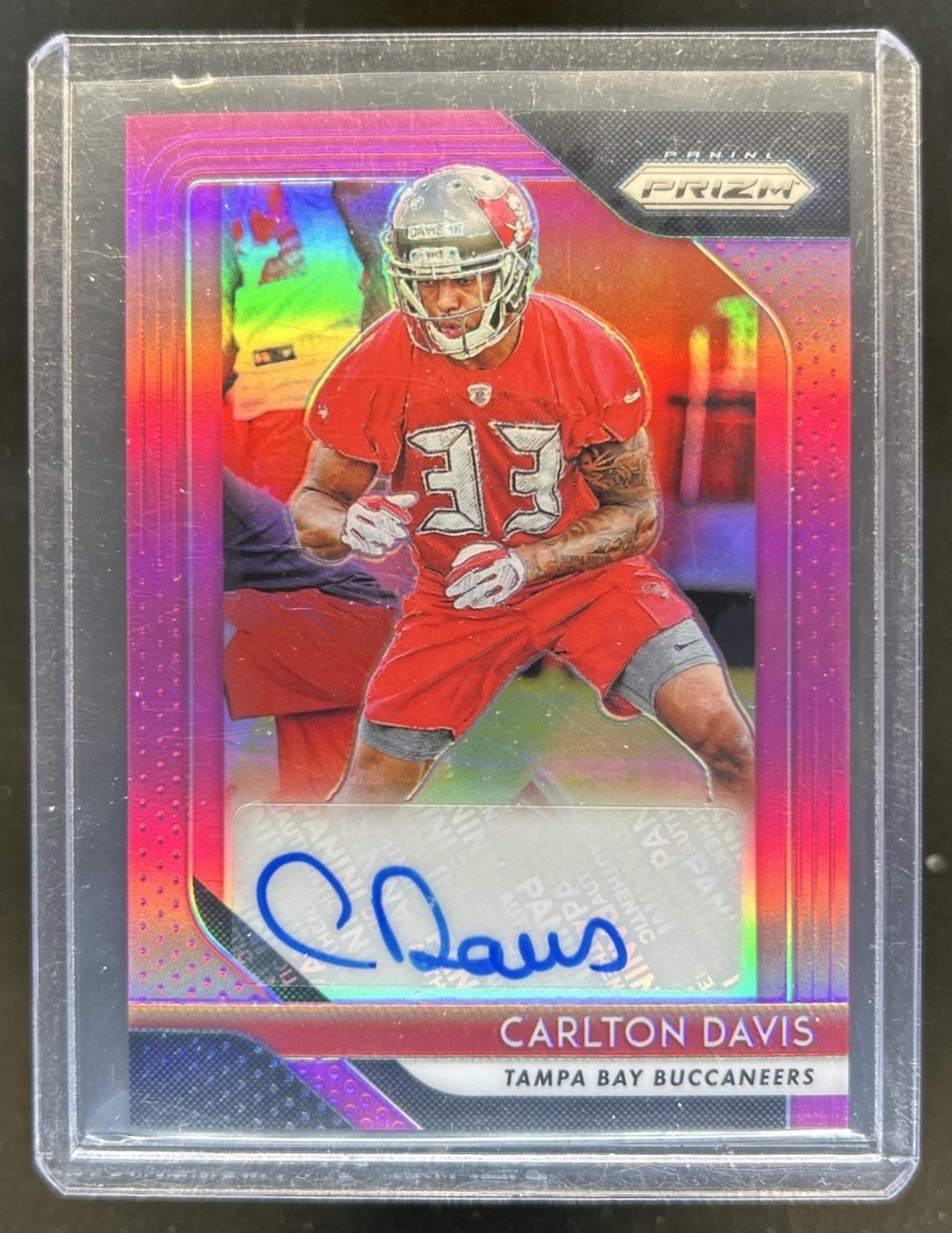 Carlton Davis Panini Prizm Rookie Autographs #RACD Pink