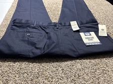 NWT Dockers Signature Khaki 44X29 Navy Flex Comfort Waistband Lux Cotton Stretch