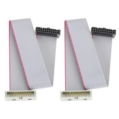 20 Pins IDC Extension Cable Male To Female Flat Ribbon Jumper 2.54mm 2 PCS