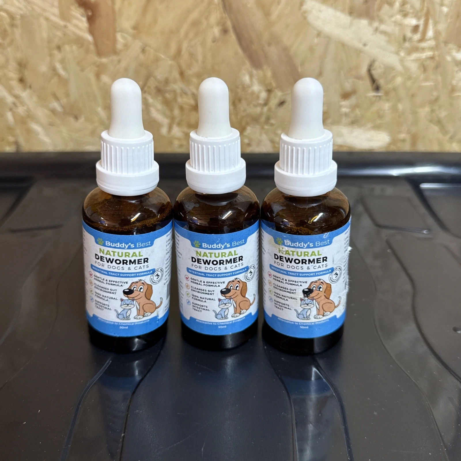 3x Buddy’s Best Natural Dewormer For Dogs & Cats Intestinal Tract Support - New