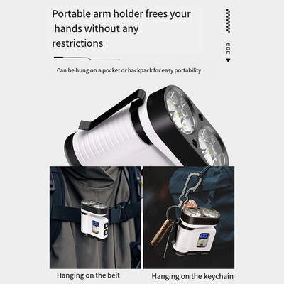 Kompakte USB wiederaufladbare Taschenlampe mit 10 LEDs und Batterieanzeige