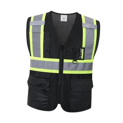 Gilet sûr réfléchissant, vêtements de travail de travail, haute visibilité, - Photo 1/4