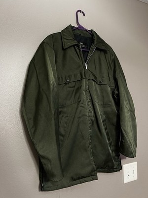 Vintage 60s 70s Industrial Work Wear Jacket Green Golden Fleece Sz 42 Talon Zip