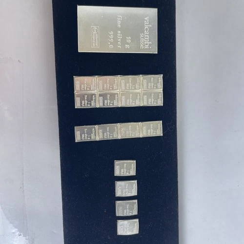 Fractional Valcambi Combi Bar .999 Fine Silver Lot 26 Grams Total