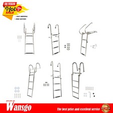 Boat Ladder Stainless Steel Telescoping Foldable Marine Ladder 2-3-4-5 Steps