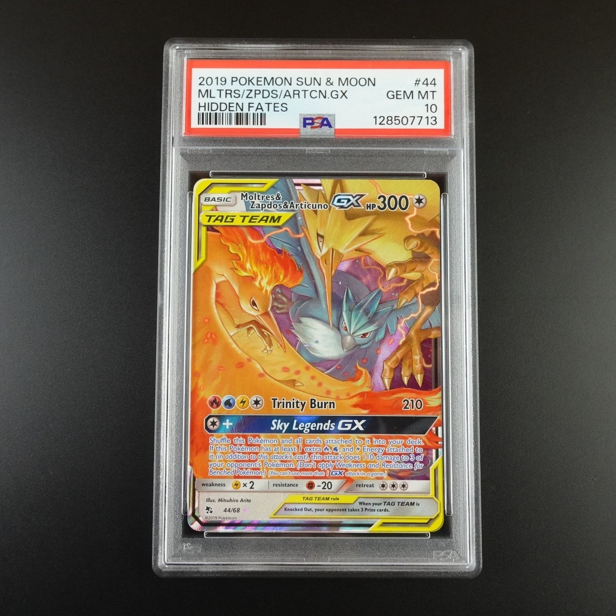 PSA 10 Moltres Zapdos Articuno 44 Pokemon Hidden Fates Holo Graded 