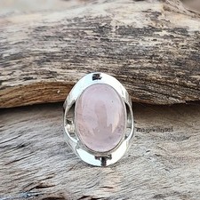Rose Quartz Ring, 925 Sterling Silver Ring, Gemstone Ring Handmade Ring,All Size