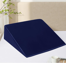 Satin Wedge Pillow Cover, Wedge Pillowcase, Navy Blue, 25"x25"x8", Soft Breathab