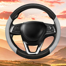 15 Blackgray Car Steering Wheel Cover Nappa Leather Anti-slip Breathable 15 Blackgray Car Steering Wheel Cover Nappa Leather Anti-slip Breathable