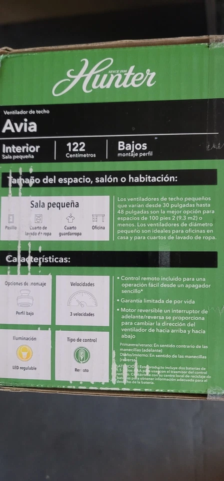 HUNTER AVIA 48"5 BLADE LED CEILING FAN,BRUSHED NICKEL 59416 NEW - Image 4 of 4