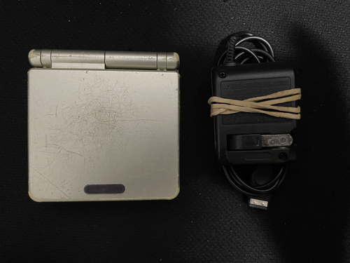 Nintendo Game Boy Advance SP AGS-001 With 3rd Party Charger - Tested Working