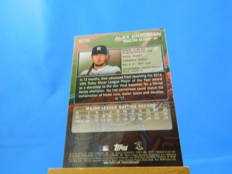 Alex Bregman Stadium Club Chrome 2018 SCC-246 - Image 2 of 2