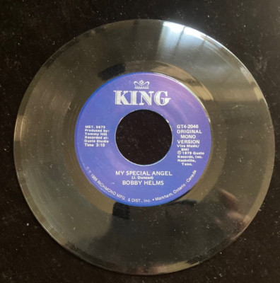 My Special Angel Bobby Helms King Records Mono 45 record EX condition  Rare