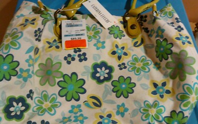 Caterina Lucchi Handbag Green Flower Hobo Shoulder Bag Accented