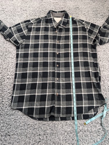 Weatherproof Vintage Shirt Mens Large Gray Black Flannel Lumberjack Button Up - Picture 4 of 6