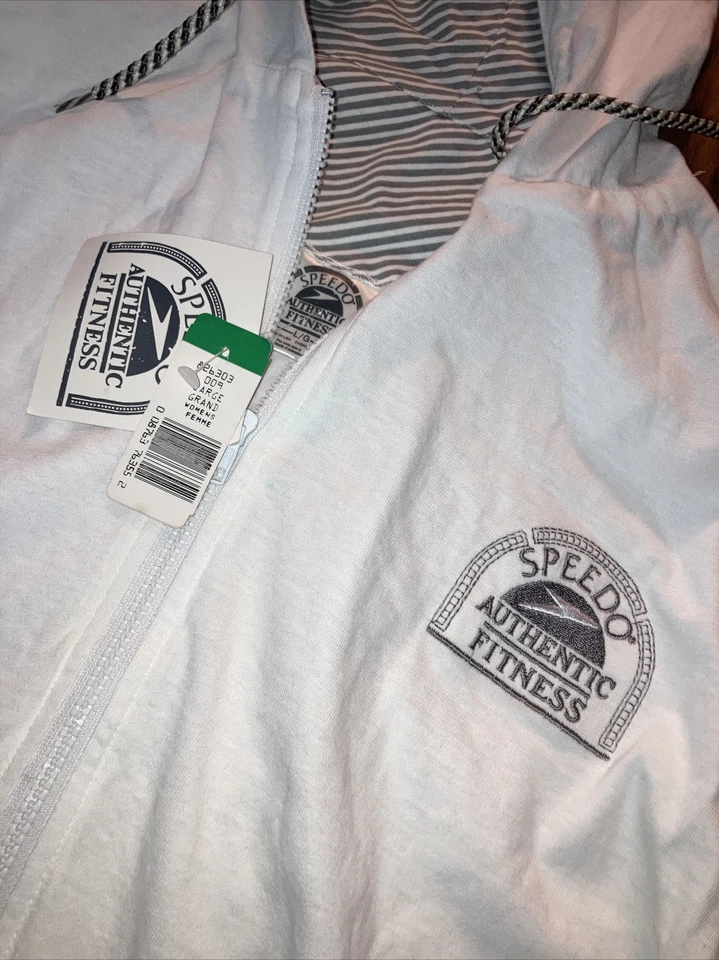 Speedo Mujer Talla L Pullover Vintage Ligero Sudadera con Capucha Blanca Nuevo Con Etiquetas Foto 2 de 4