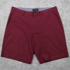 Banana Republic Aiden Short Shorts Mens 35 Red/Black Cotton Chino w/ 9" inseam