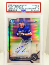 2022 Bowman Chrome 1st Tyler Locklear Refractor Auto 353/499 ROOKIE PSA MINT 9