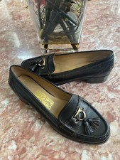 Salvatore Ferragamo Women's Black Leather Gancini Bit Tassel Loafer 7B EUC  850
