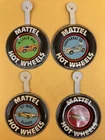 4 Vintage Hot Wheels Metal Badge Mattel