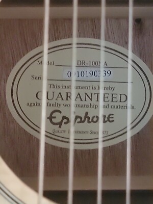 Epiphone DR-100 NA 6-String Acoustic Guitar w/Gig Bag Plays