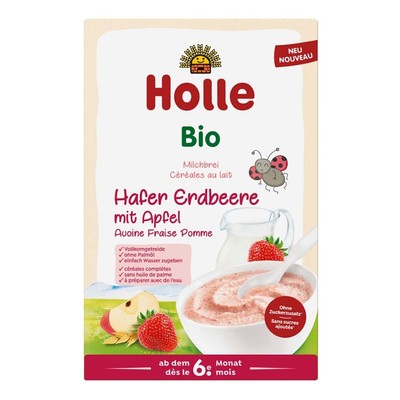 Bio Milchbrei - Hafer Erdbeere mit Apfel 250g | HOLLE BABYFOOD