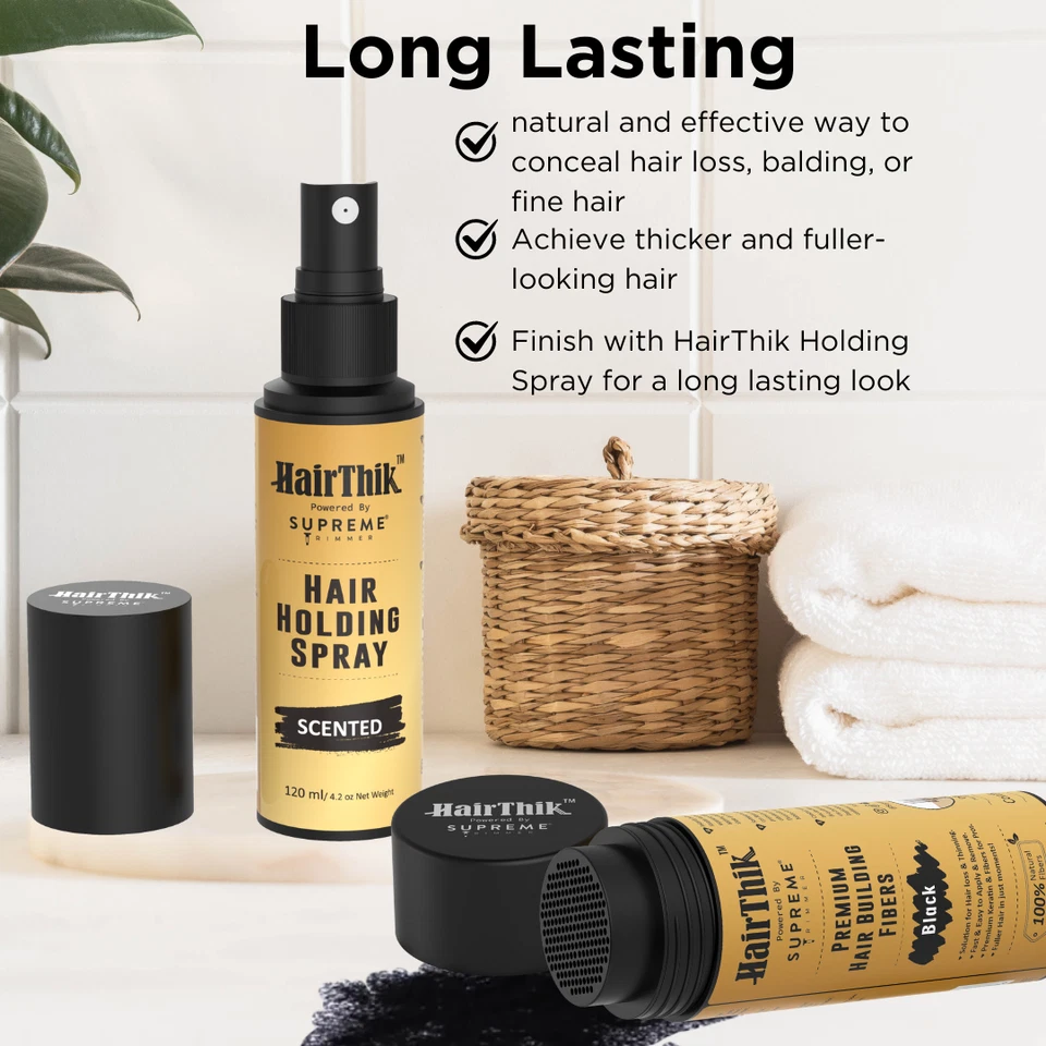 Supreme триммер волокна для наращивания волос и удерживающий спрей 9 в 1 набор | 25 г черный - Изображение 3 из 4