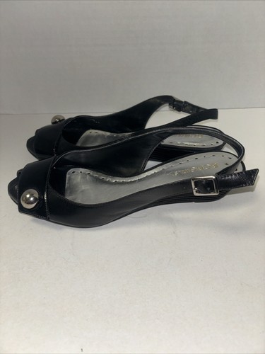 BCBG Girls black high heels women's shoes, peep toe, Sz 7.5, good condition - Picture 4 of 8