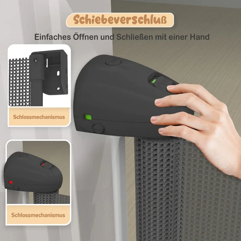 Twinky Rollbares Treppenschutzgitter – Weiß - Schwarz 80x130 cm Türschutzgitter - Bild 4 von 4