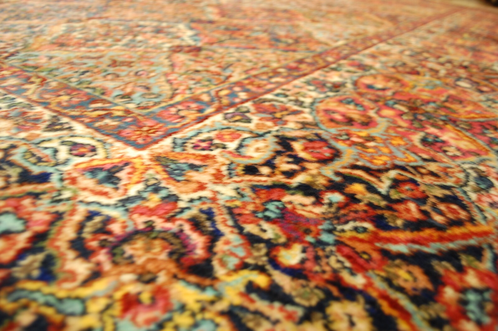 ANTIQUE EARLY KARASTAN KIRMAN MULTI_COLOR PANEL PATTERN 717 RUG CARPET