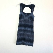 Free People Cut out Dress size 0 Square Neck Gray Black Stretch Sleeveless 99K