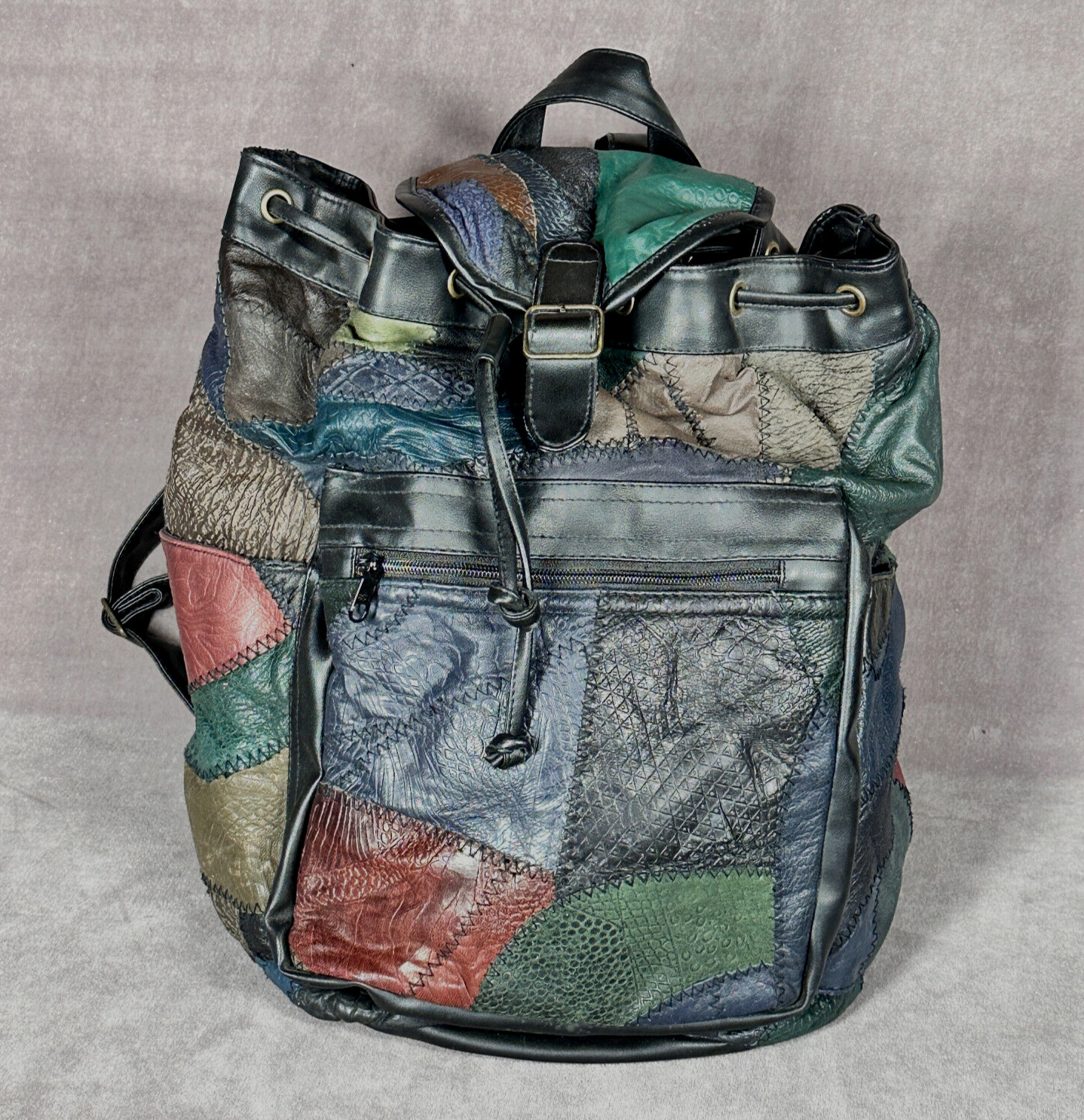 Handmade Multicolor Leather Patchwork Exterior Po… - image 1